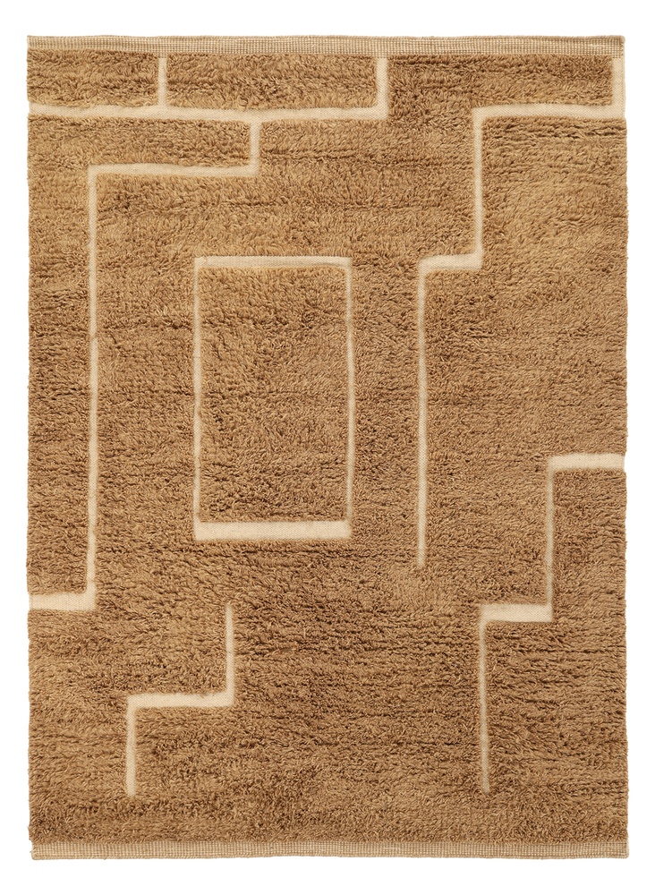 Ryamatta 'Kiberg Handvävd Ull' - Beige