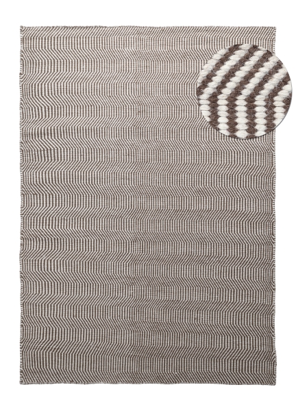 Ullmatta 'Larkana' - Brun/vit