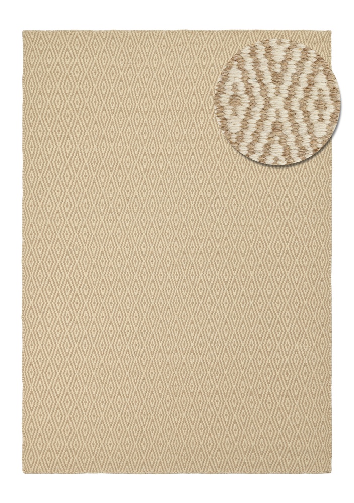 Ullmatta 'Monastir' - Beige/vit