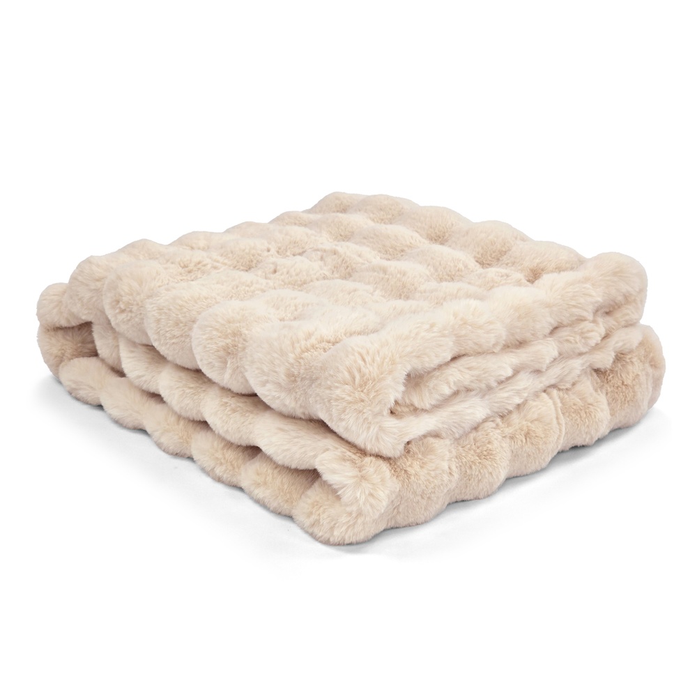 Pläd 'Aranga Bubble Throw' 130x170cm - Beige
