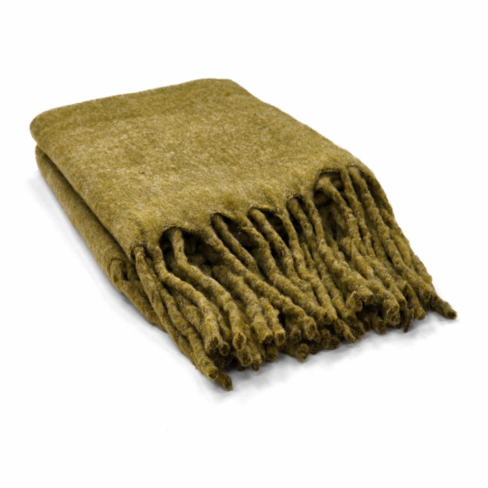 Pläd 'Samantha' 130x170cm - Olivgrön