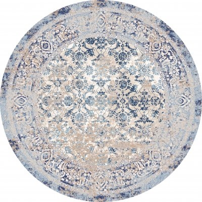 Rund Matta 'Denizli' 120cm - Blå