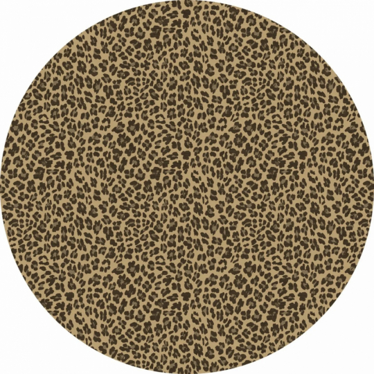 Rund matta 'Leopard' 160cm - Brun