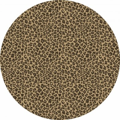 Rund Matta 'Leopard' 200cm - Brun