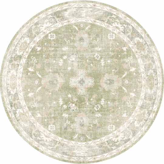 Rund matta 'Gombalia' 120cm - Ljusgrön