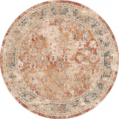 Rund Matta 'Douz' 200cm - Röd/Multi