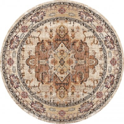 Rund Matta 'Siliana' 120cm - Beige