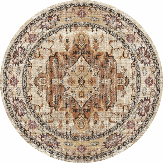 Rund matta 'Siliana' 120cm - Beige