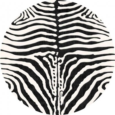 Rund Matta 'Zebra' 240cm - Svart/Vit
