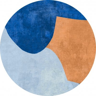 Rund Matta 'Lazio' 200cm - Blå