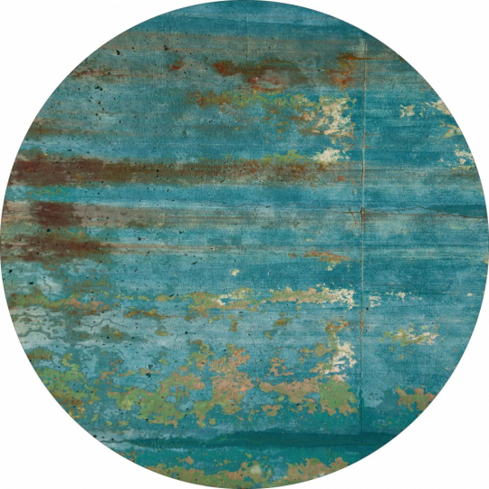 Rund matta 'Domont' 120cm - Turkos