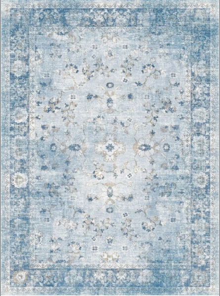 Wiltonmatta 'Gombalia' 80x150cm - Ljusblå