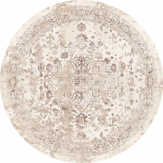 Rund matta 'Mateur' 120cm - Beige