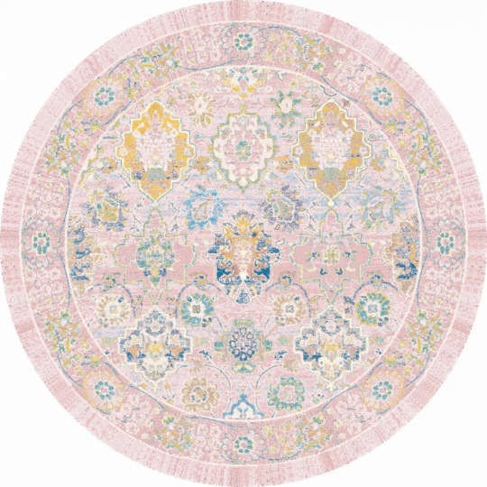 Rund matta 'Magnolia' 120cm - Rosa