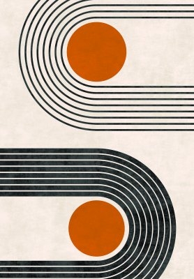 Wiltonmatta 'Moudania' 80x350cm - Beige/Svart/Orange