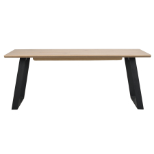 Matbord 'Melville' 210x95cm - Vitpigmenterad Ek/Svart