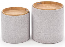 Sittpuff/Sidobord 'Aviko' 2/Set - Grå
