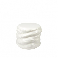 Sidobord 'Earthenware' runt 44cm- Vit