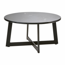 Soffbord 'Milan L' runt 70cm - Svart/marmor