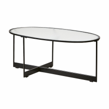 Soffbord 'Milan' 90x50cm - Svart/glas
