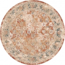 Rund Matta 'Douz' 120cm - Röd/Multi