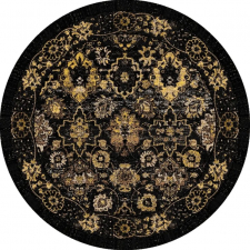 Rund Matta 'Fernana' 200cm - Svart/Guld