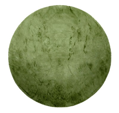 Rund matta 'Aranga Super Soft' - Oliv