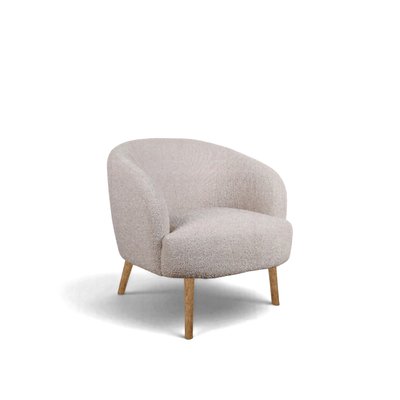 Fåtölj 'Capri' träben - Beige/Bouclé