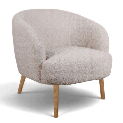 Fåtölj 'Capri' träben - Beige/Bouclé