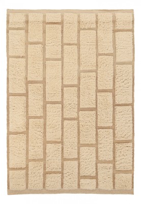 Ryamatta 'Leknes Handvävd Ull' - Beige