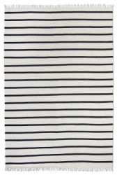 Bomullsmatta 'Helle' 140x200cm - Vit/Svart
