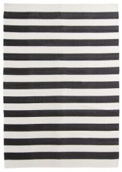 Bomullsmatta 'Nilo' 80x300cm - Vit/Svart