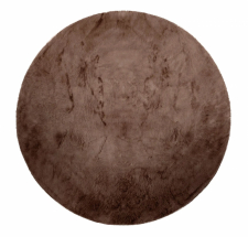 Rund matta 'Aranga Super Soft' 200cm - Mörkbrun