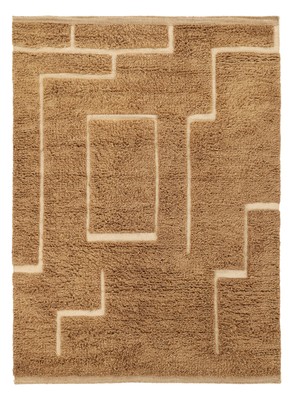 Ryamatta 'Kiberg Handvävd Ull' - Beige
