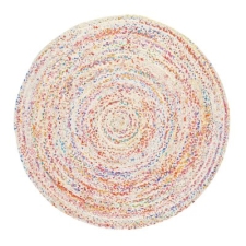 Rund Matta 'Flätan' 200cm - Vit/Multi