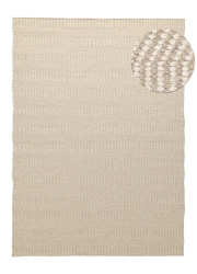 Ullmatta 'Larkana' 140x200cm - Beige/vit