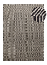Ullmatta 'Larkana' 160x230cm - Beige/svart