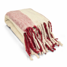 Pläd 'Beatriz Stripe' 130x170cm - Röd/vit