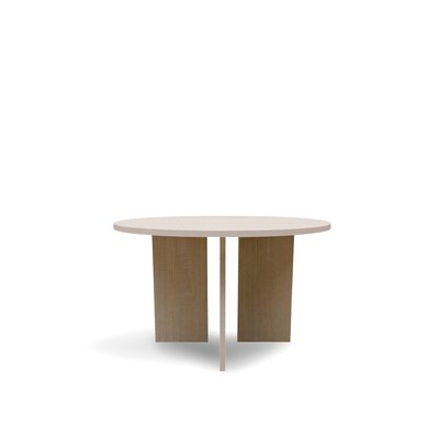 Soffbord 'Créme' Runt 75cm - Vitpigmenterad