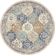 Rund Matta 'Bohemia' 240cm - Blå/Multi