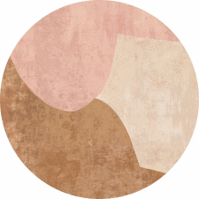Rund Matta 'Lazio' 240cm - Beige/Rosa