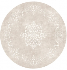 Rund matta 'Santi' 120cm - Beige/Vit