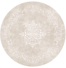 Rund Matta 'Santi' 160cm - Beige/Vit