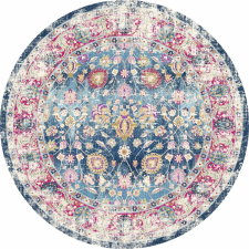 Rund Matta 'Bouhjar' 160cm - Blå/Rosa/Multi