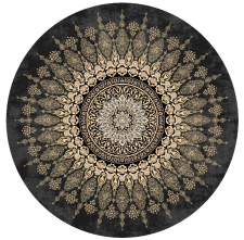 Rund matta ' Sandrigo' 200cm - Svart/Guld