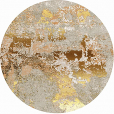 Rund Matta 'Elena' 340cm - Beige/Guld