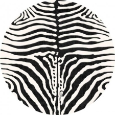 Rund Matta 'Zebra' 290cm - Svart/Vit