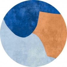 Rund Matta 'Lazio' 200cm - Blå