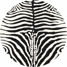 Rund matta 'Zebra' 200cm - Svart/Vit