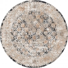 Rund Matta 'Douz' 290cm - Svart/Multi